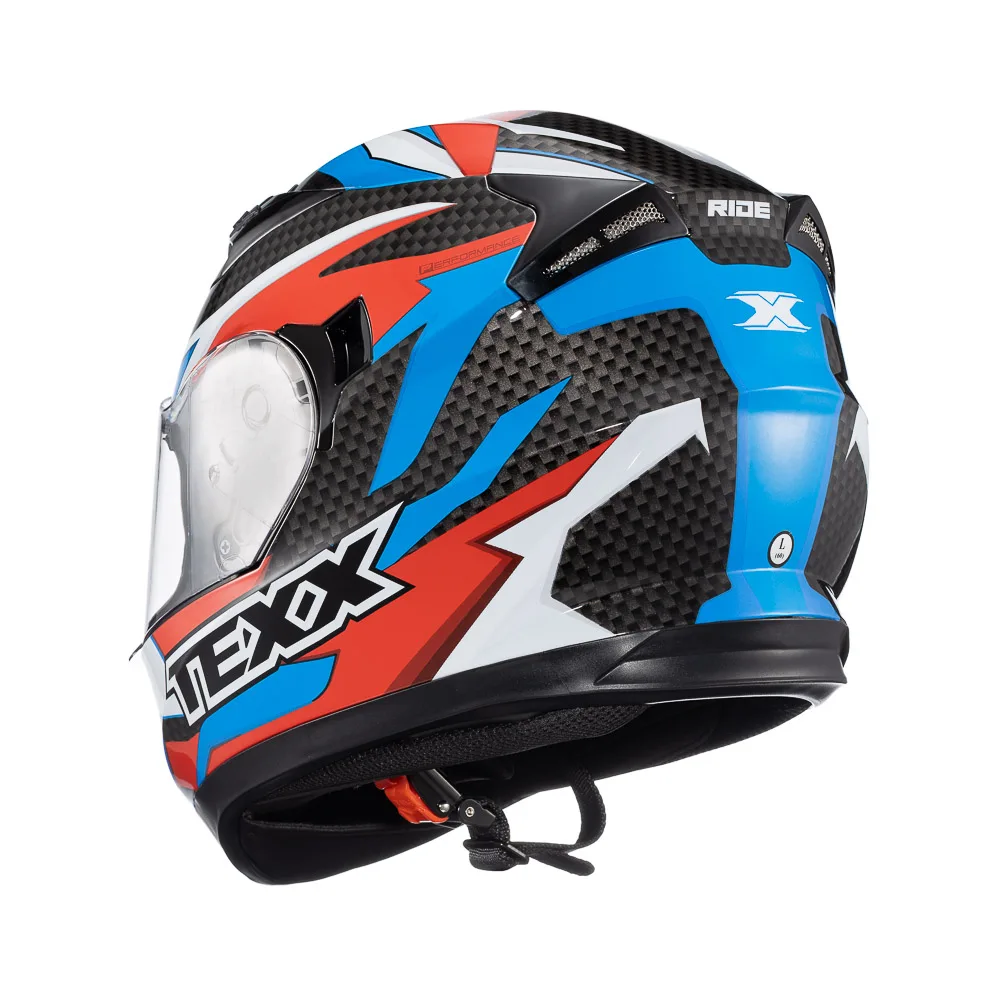 Capacete Texx Strike Ride Azu Verm Branc Pret Bril 58