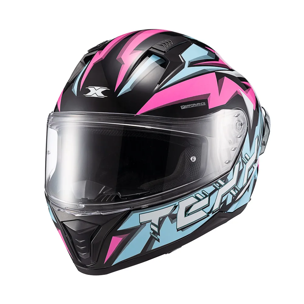 Capacete Texx Fecha Raptor Genesis Azu Ros Branc Bril 60