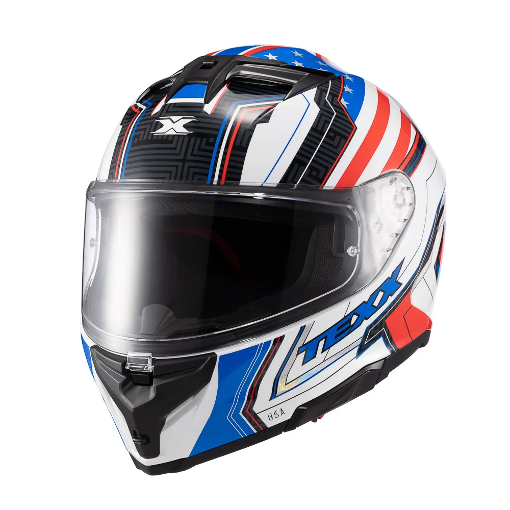Capacete Texx Fecha Kaiman Flag Usa  Bril 58