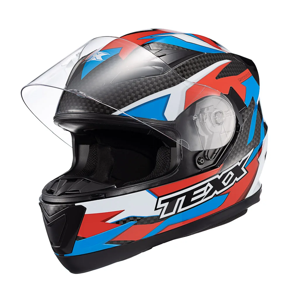 Capacete Texx Strike Ride Azu Verm Branc Pret Bril 60