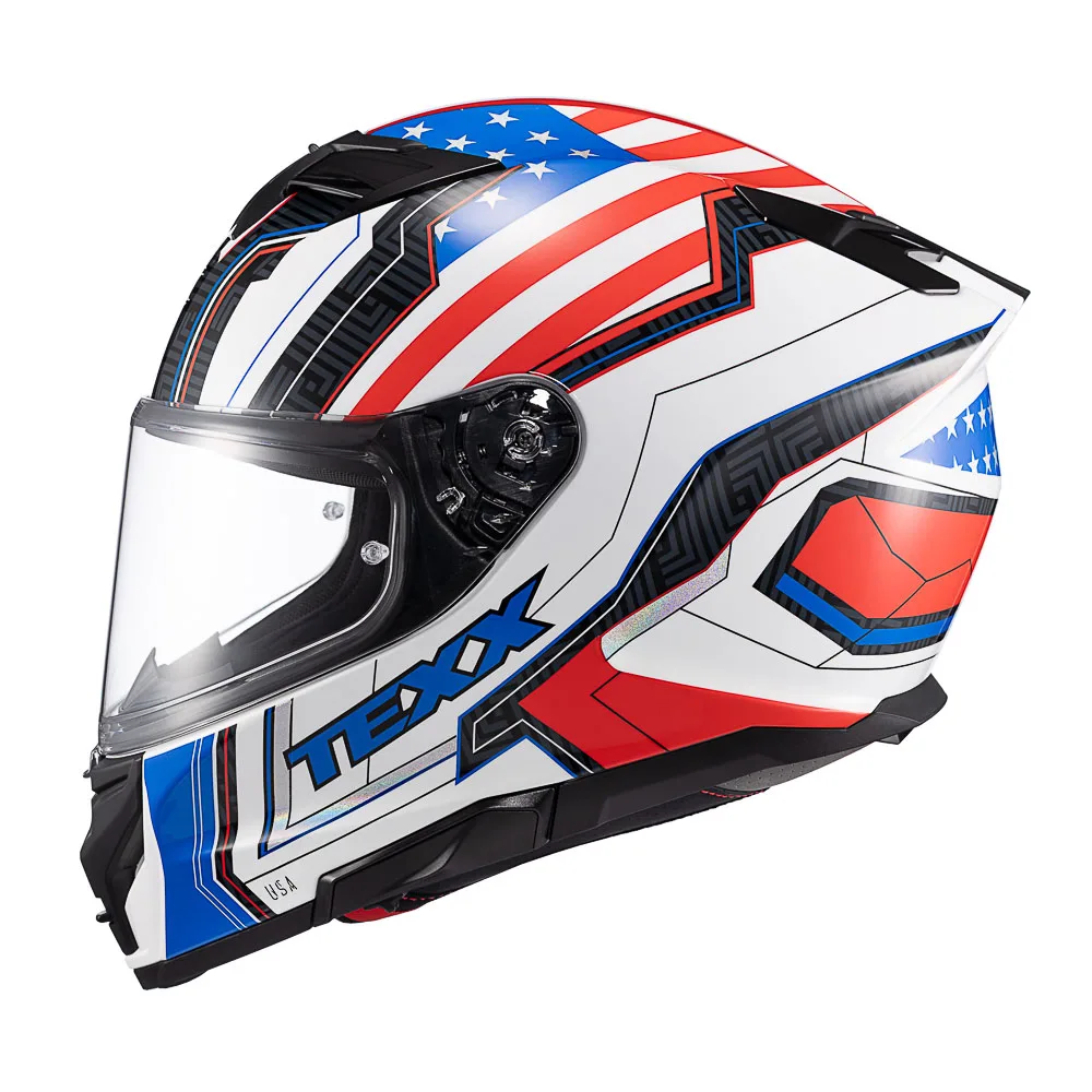 Capacete Texx Fecha Kaiman Flag Usa  Bril 60