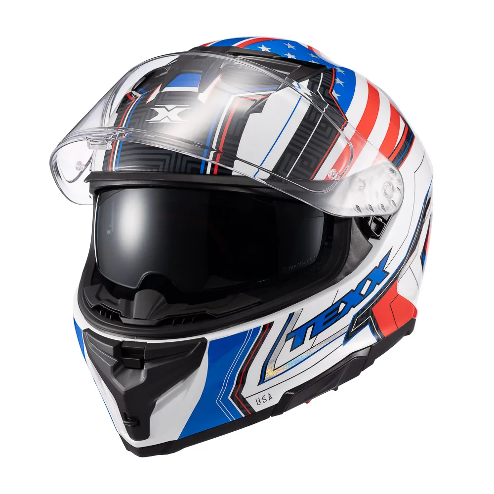 Capacete Texx Fecha Kaiman Flag Usa  Bril 58