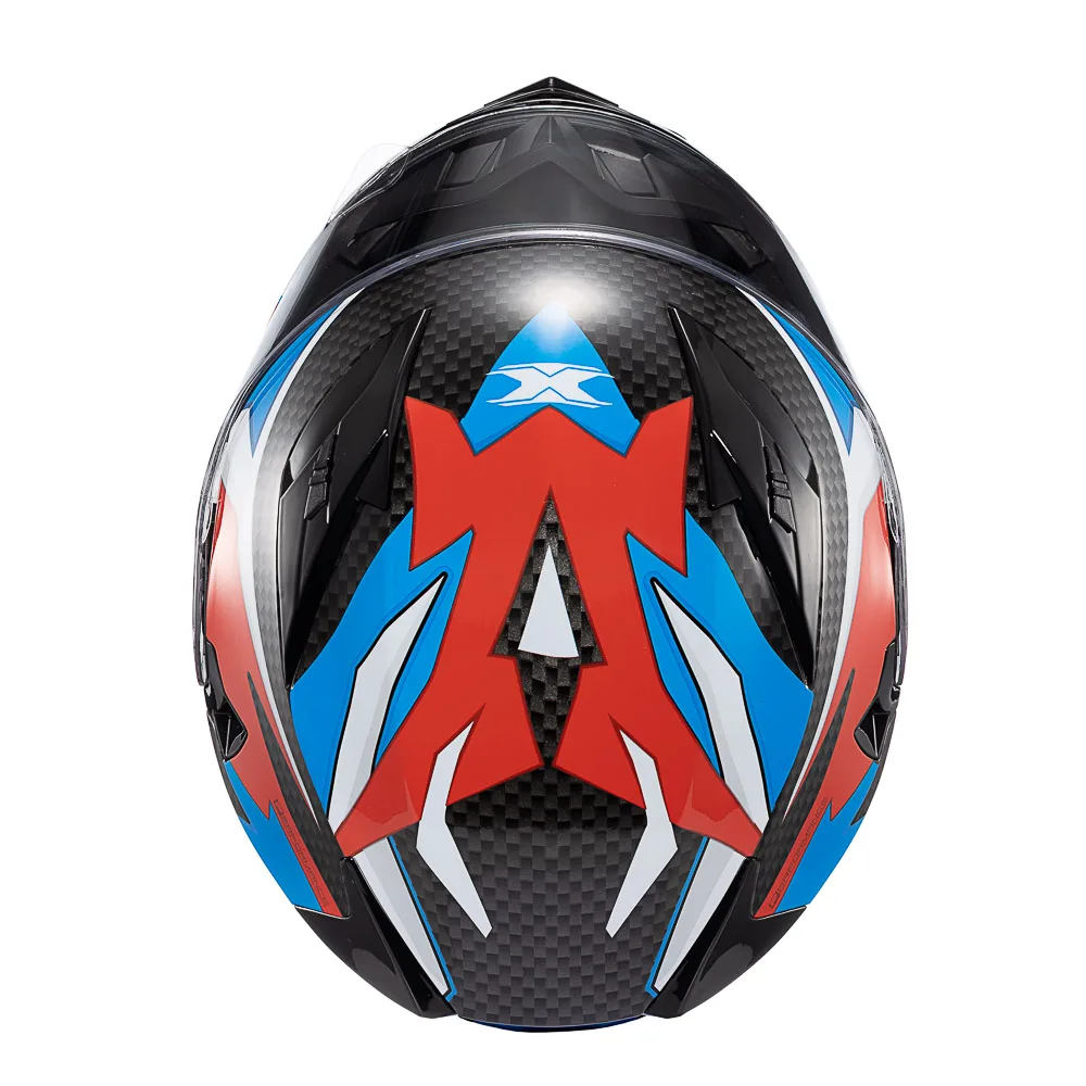 Capacete Texx Strike Ride Azu Verm Branc Pret Bril 58