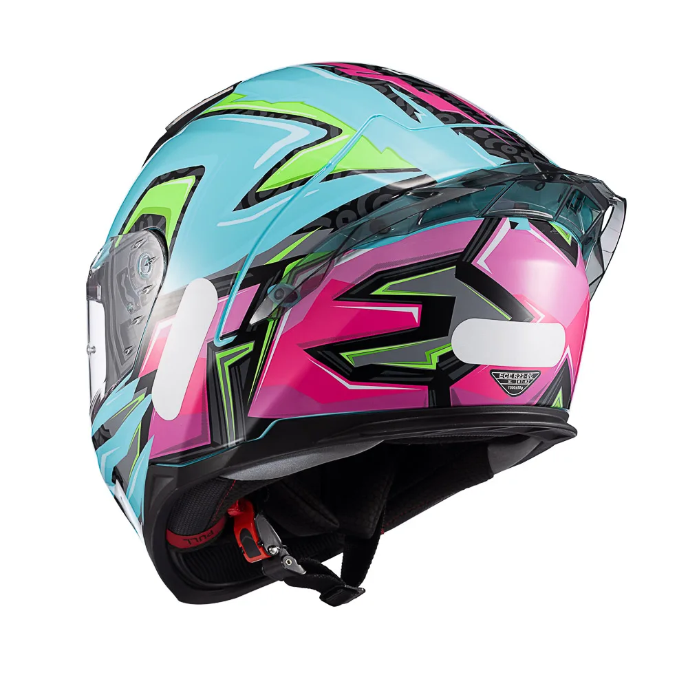 Capacete Texx Fecha Raptor Arcade Azu Verd Ros Bril 62