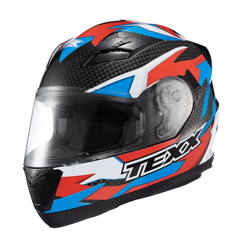 Capacete Texx Strike Ride Azu Verm Branc Pret Bril 60