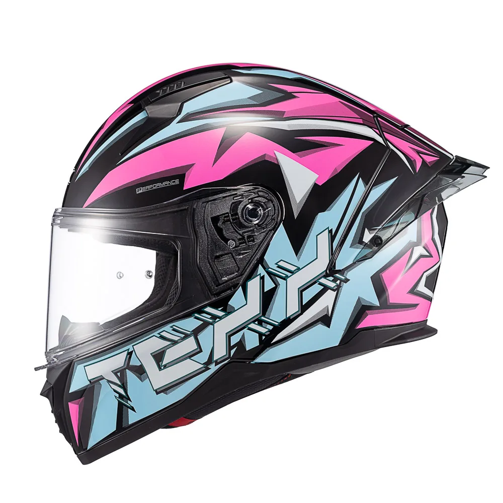 Capacete Texx Fecha Raptor Genesis Azu Ros Branc Bril 58