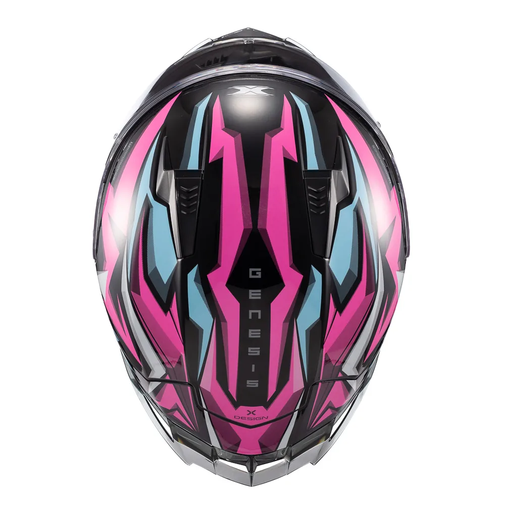 Capacete Texx Fecha Raptor Genesis Azu Ros Branc Bril 60