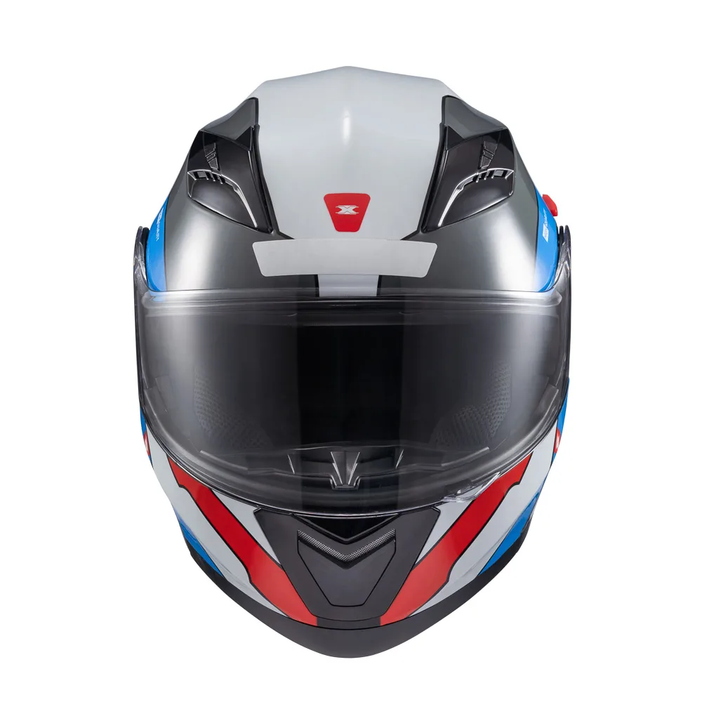 Capacete Texx Esc Gladiator V3 Reisen Azu Verm Branc Bril 56