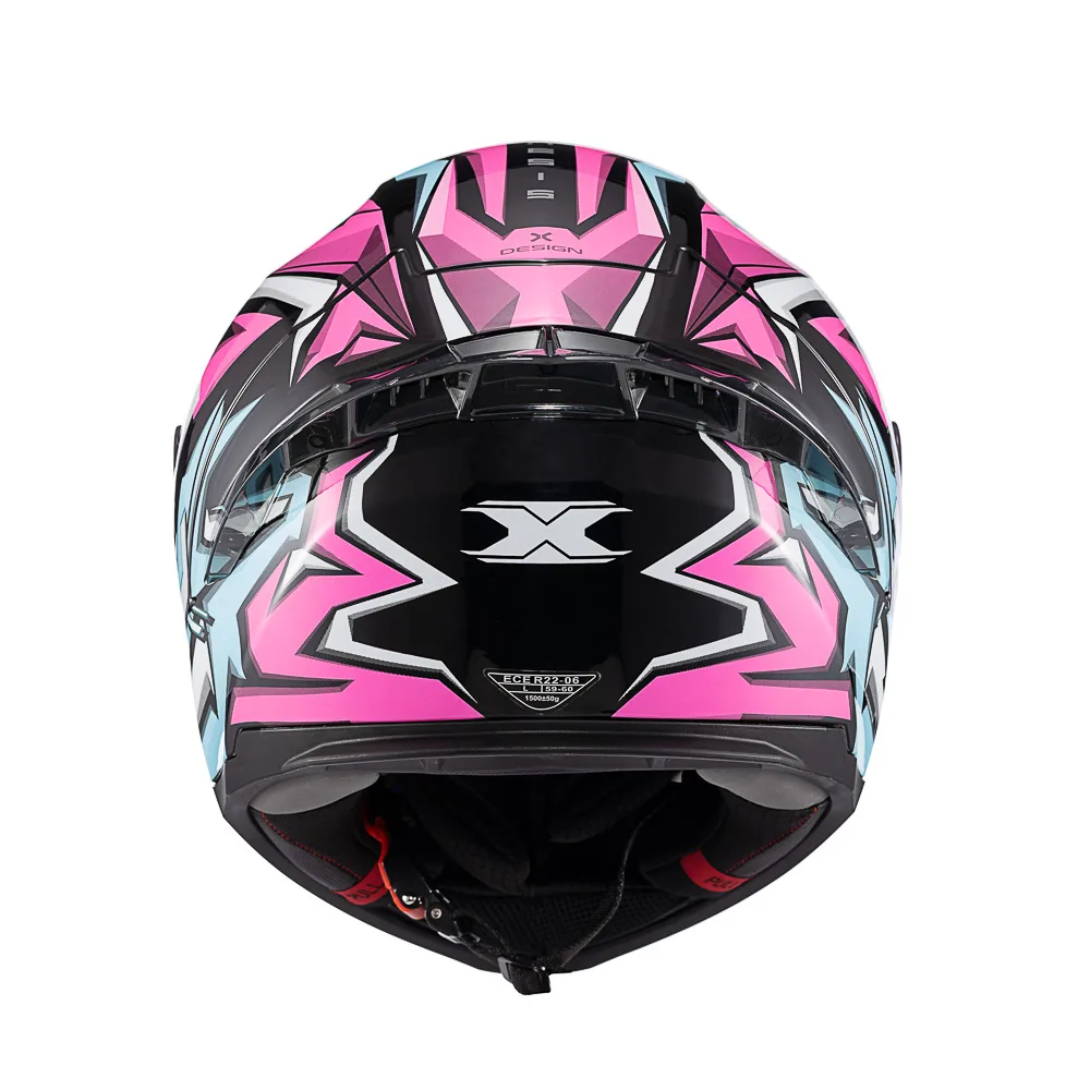 Capacete Texx Fecha Raptor Genesis Azu Ros Branc Bril 60