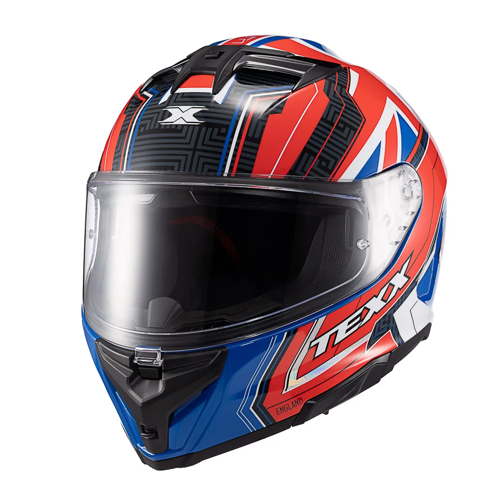 Capacete Texx Fecha Kaiman Flag Uk  Bril 58
