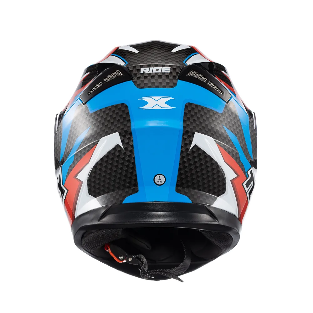 Capacete Texx Strike Ride Azu Verm Branc Pret Bril 60