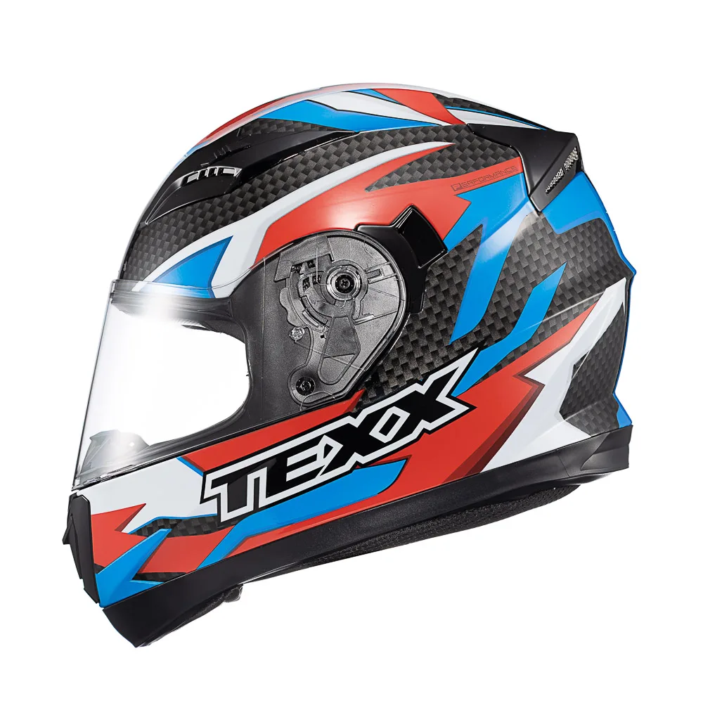 Capacete Texx Strike Ride Azu Verm Branc Pret Bril 60
