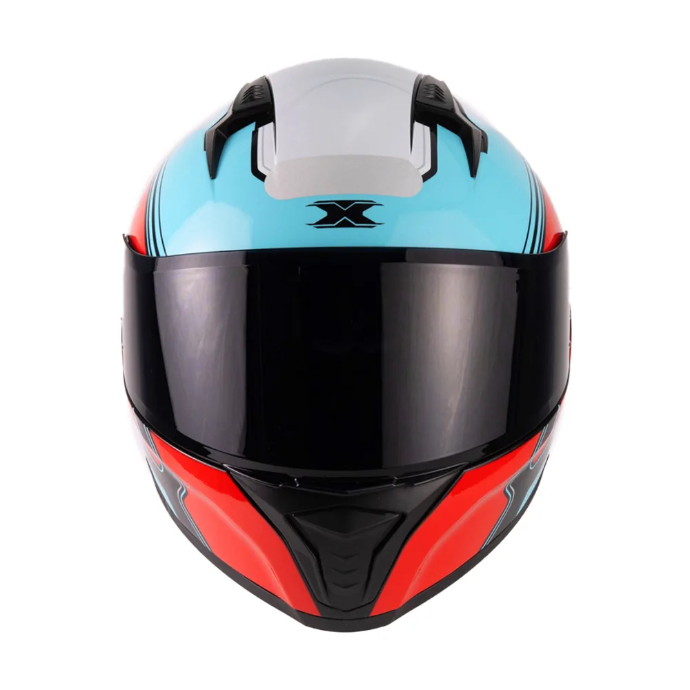 Capacete Texx Fecha Raptor Hornet Azu Verm Branc Bril 64