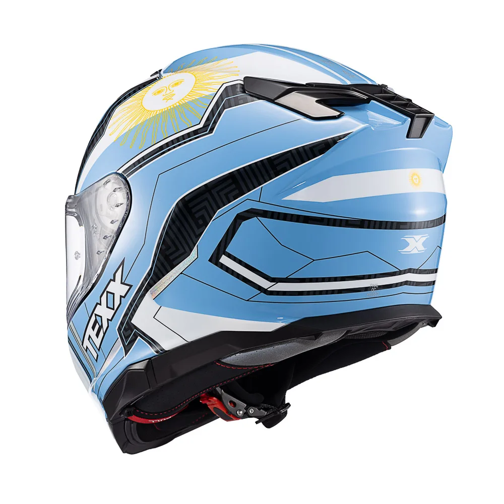 Capacete Texx Fecha Kaiman Flag Argentina  Bril 60